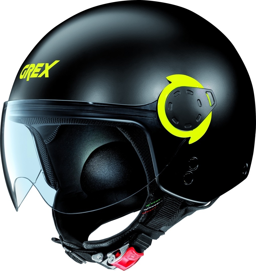 Image of Grex G3.1E Couplé Casque Jet Noir Jaune 2XL