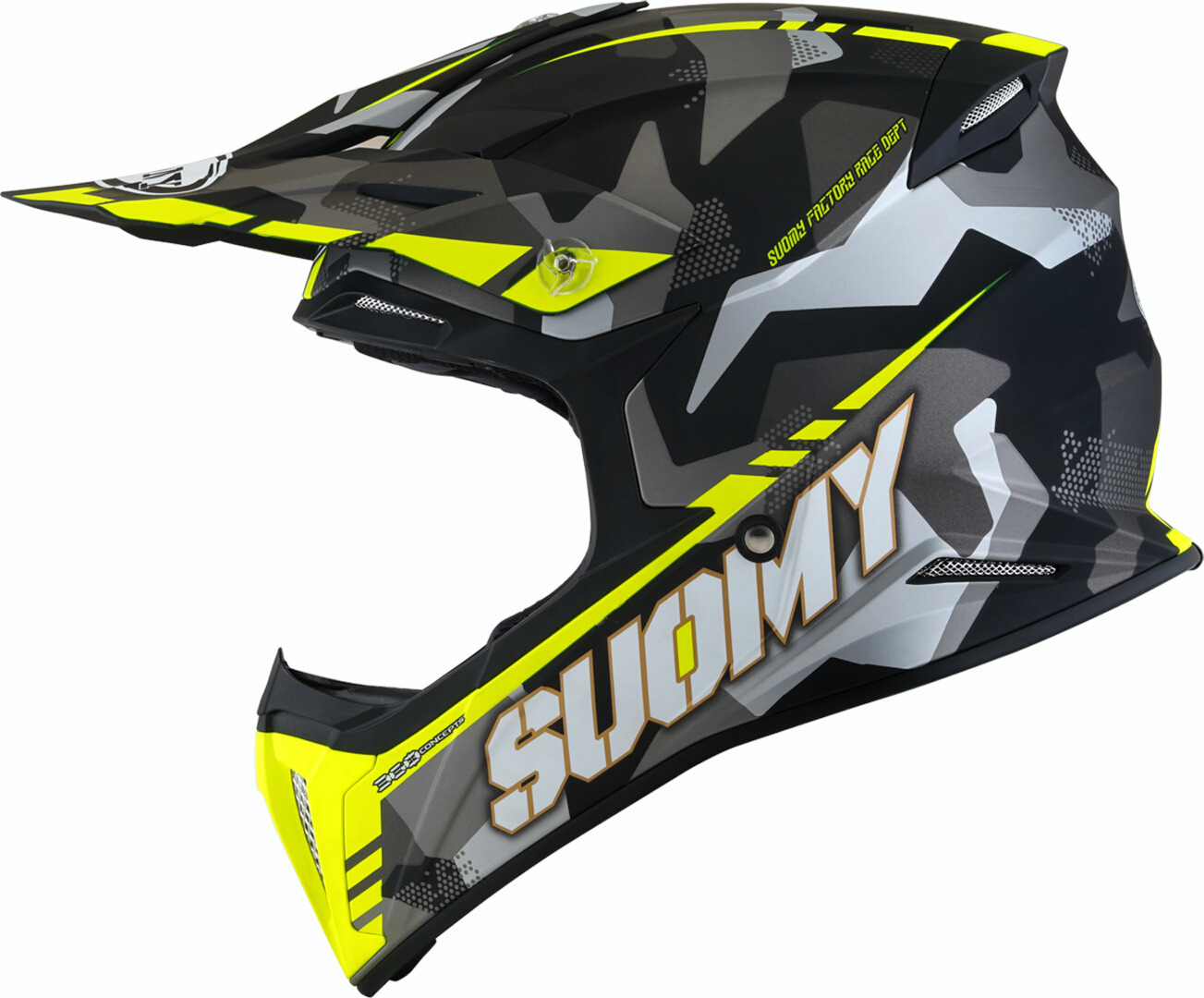 Image of Casque cross Suomy X-WING - CAMOUGLAGER - MATT YELLOW 2022