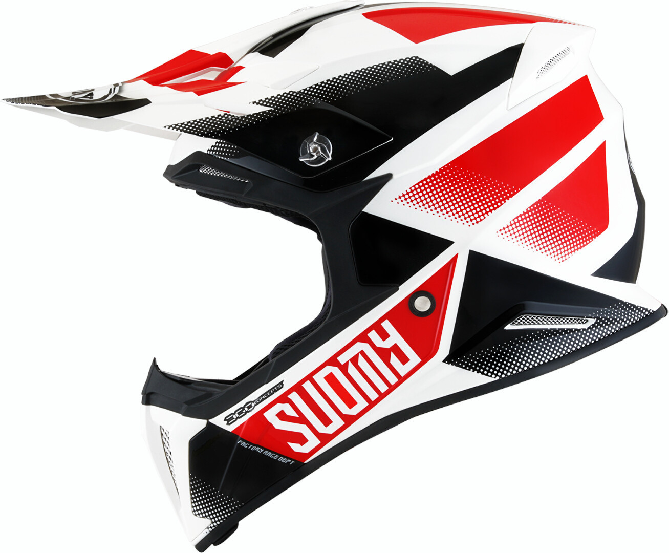 Suomy X-Wing Grip Casque Motocross Noir Blanc Rouge S