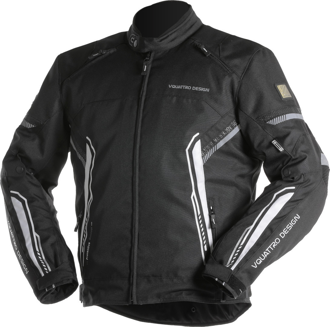 Image of VQuattro Bolt Veste textile de moto Noir Blanc 2XL