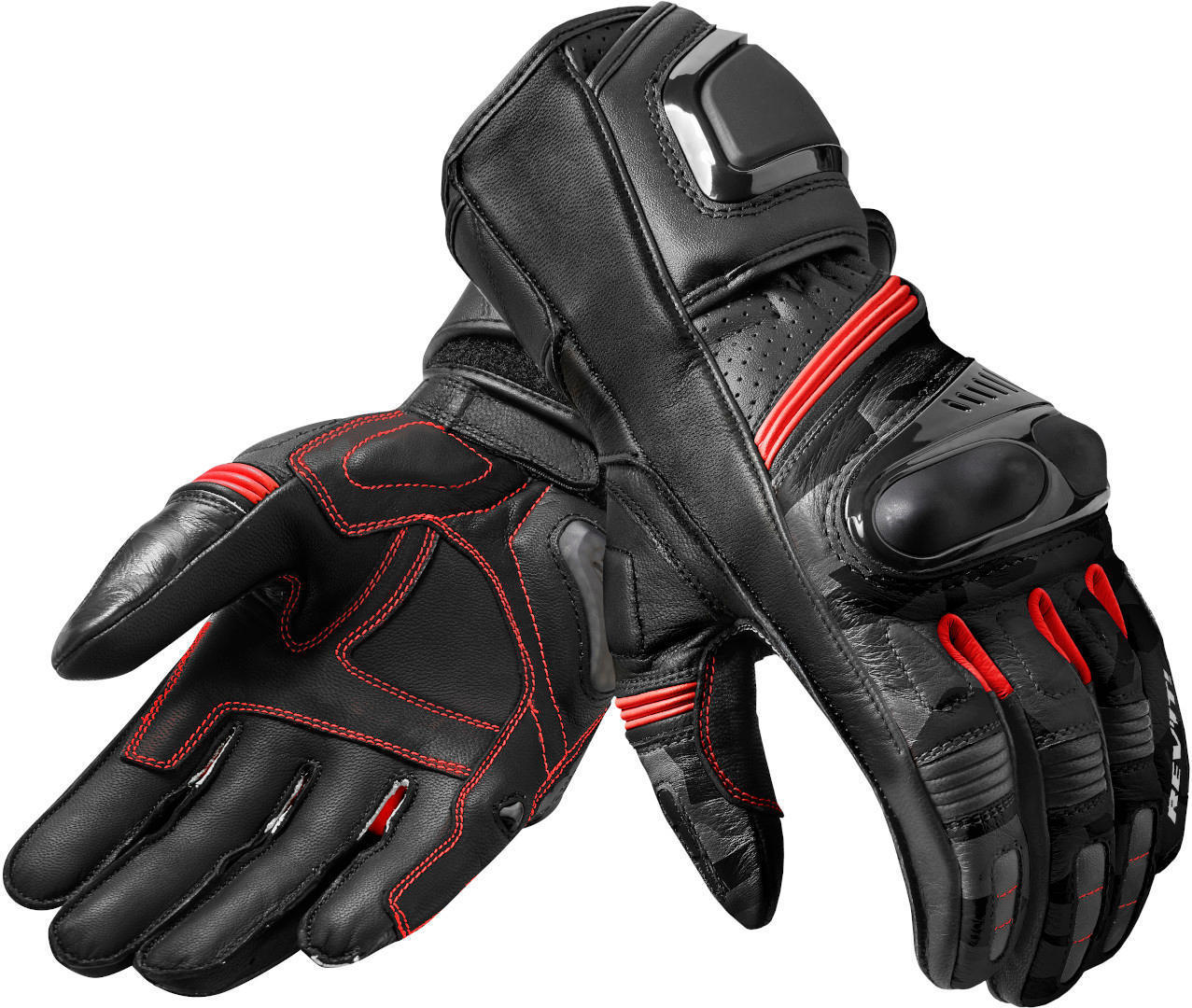 Revit League Gants de moto Noir Gris Rouge S