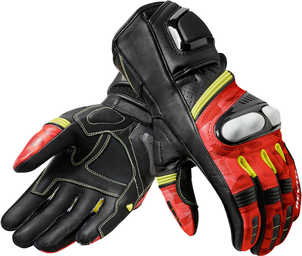 Revit League Gants de moto Noir Rouge Jaune S