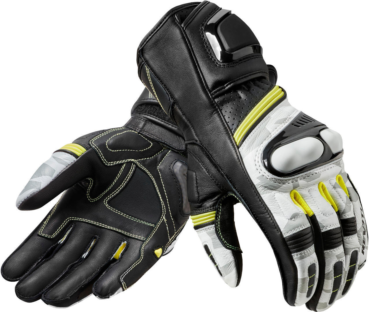 Revit League Gants de moto Noir Blanc Jaune S