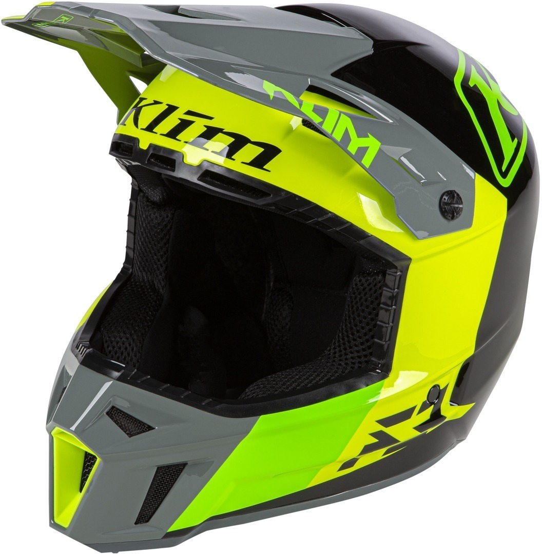 Klim F3 Prizm Casque Motocross Noir Jaune S