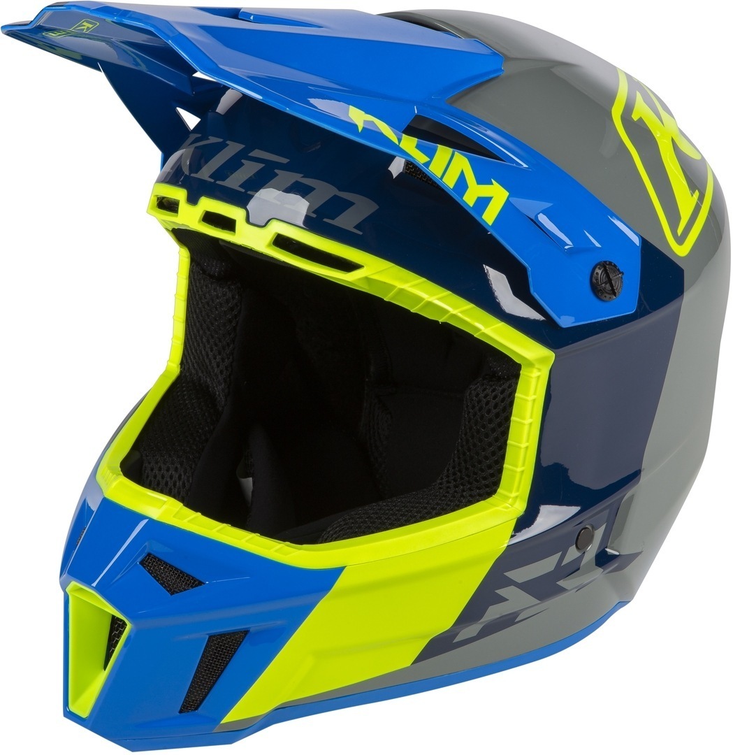 Klim F3 Prizm Casque Motocross Gris Bleu S