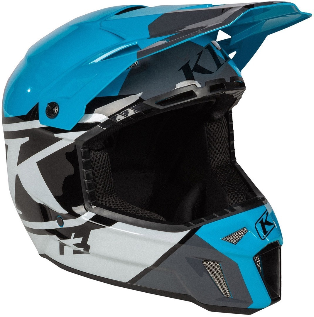 Klim F3 Disarray Casque Motocross Noir Blanc Bleu M