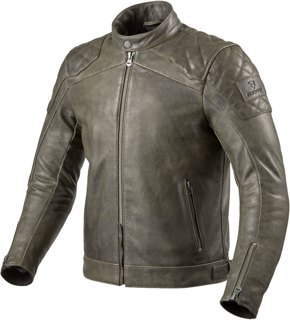 Revit Cordite Veste en cuir de moto Vert 48