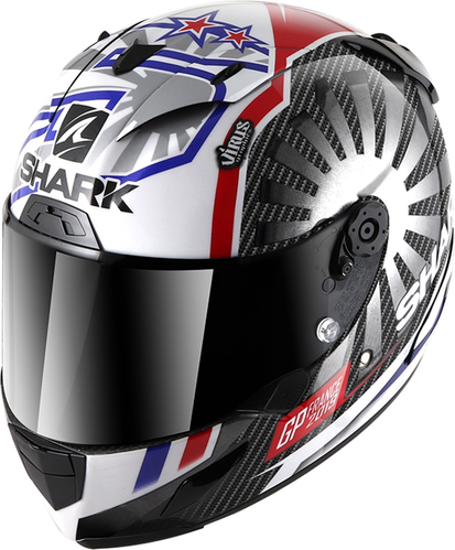 Shark Race-R Pro Carbon Replica Zarco GP France 2019 Casco Negro Blanco Rojo XS