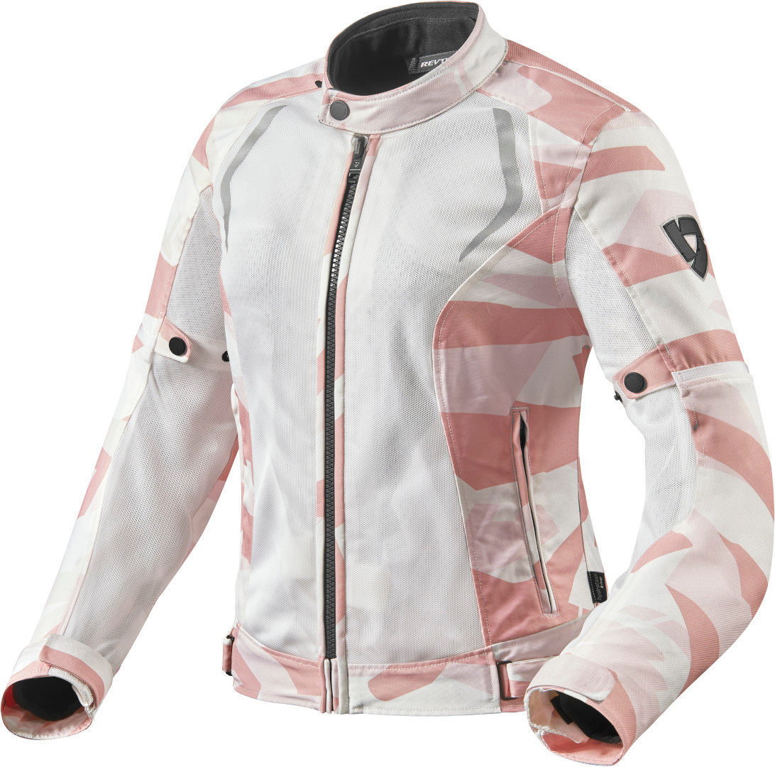 Revit Torque Veste textile de moto de dames Blanc Rose 34
