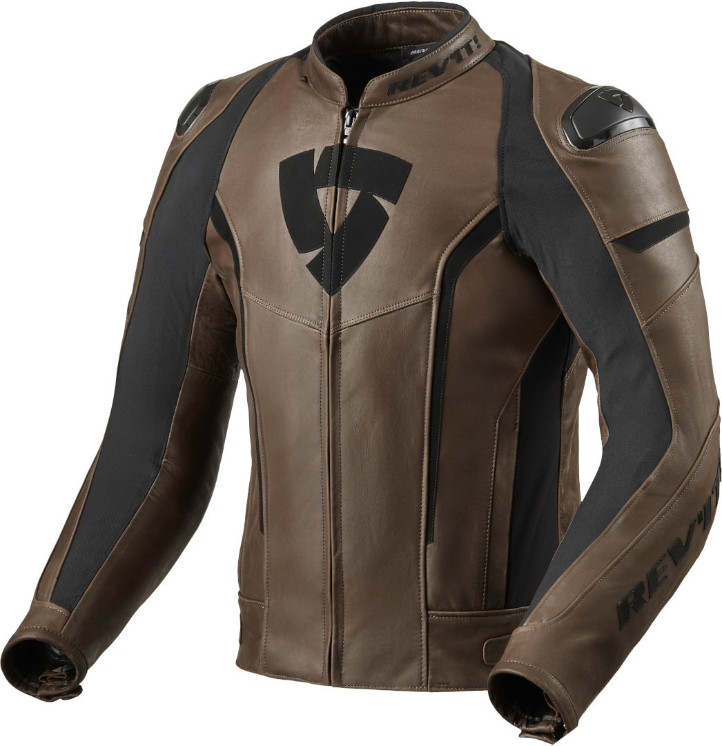 Revit Glide Vintage Veste en cuir de moto Brun 46
