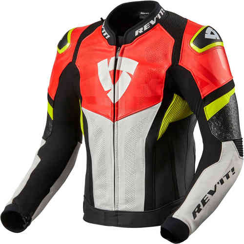 Revit Hyperspeed Air Chaqueta de cuero de motocicleta Negro Blanco Rojo 52