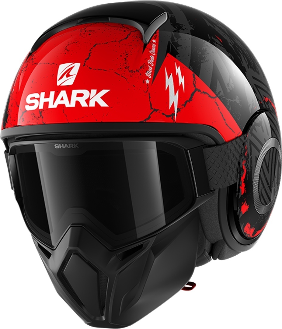 Shark Street-Drak Crower Casque Jet Noir Rouge XS