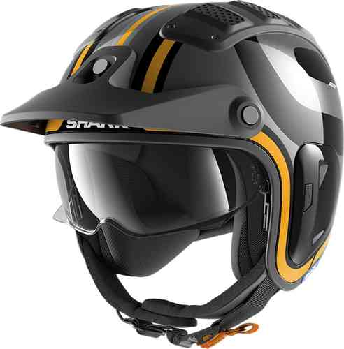 Shark X-Drak 2 Thrust R Casco Jet Negro Amarillo S