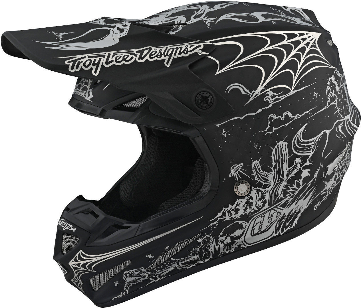 Troy Lee Designs SE4 Stranded MIPS Carbon Casque de motocross Noir XS