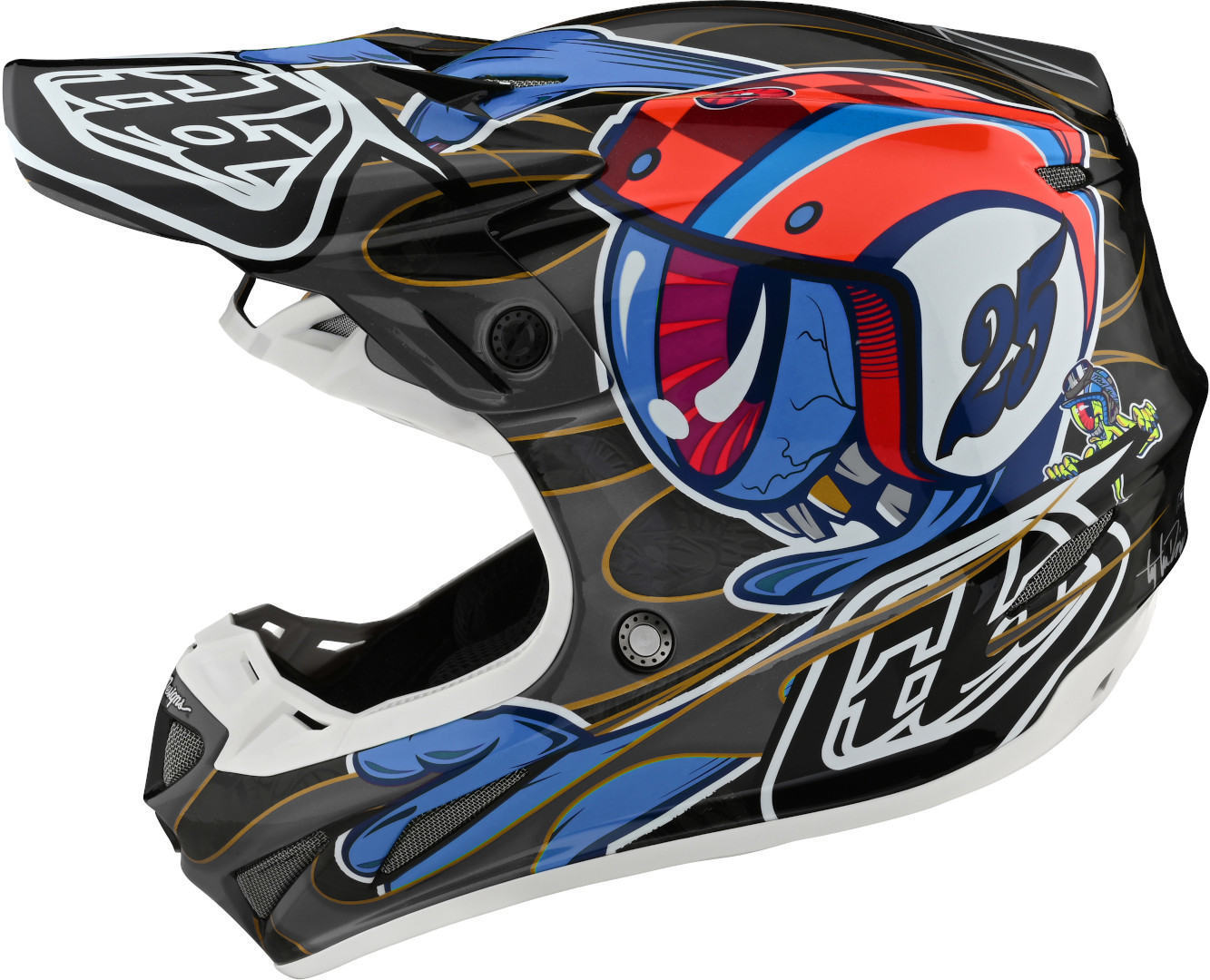 Troy Lee Designs SE4 Eyeball MIPS Carbon Casque de motocross Multicolore XS