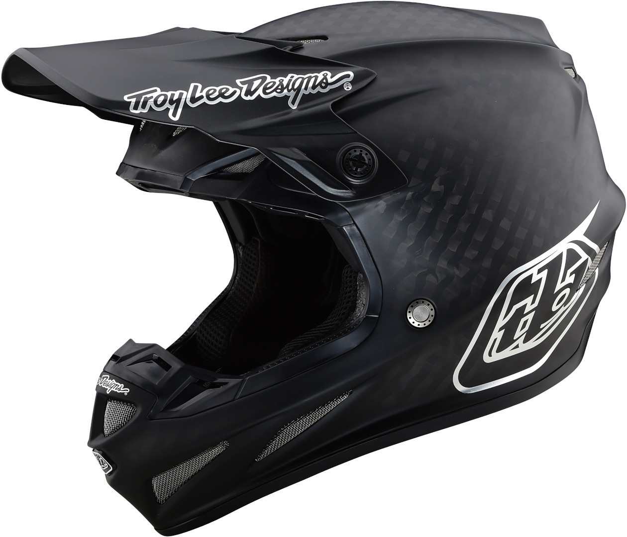 Troy Lee Designs SE4 Midnight MIPS Carbon Casque de motocross Noir Gris Argent XS