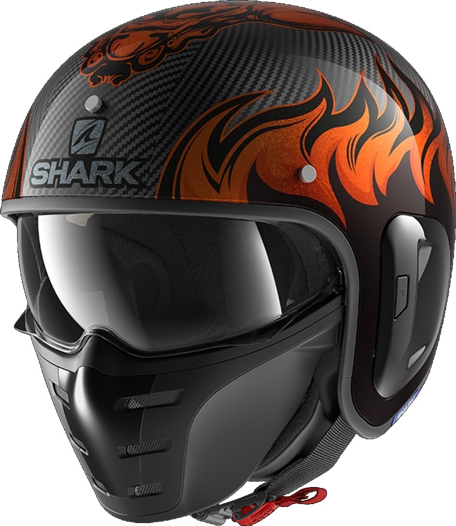 Shark S-Drak 2 Dagon Carbon Casque Jet Noir Orange XS