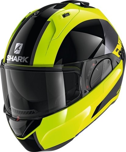 Shark Evo-ES Endless Casco Negro Amarillo XL