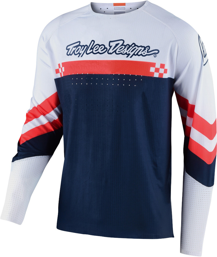 Troy Lee Designs SE Ultra Factory Maillot Motocross Blanc Rouge Bleu S