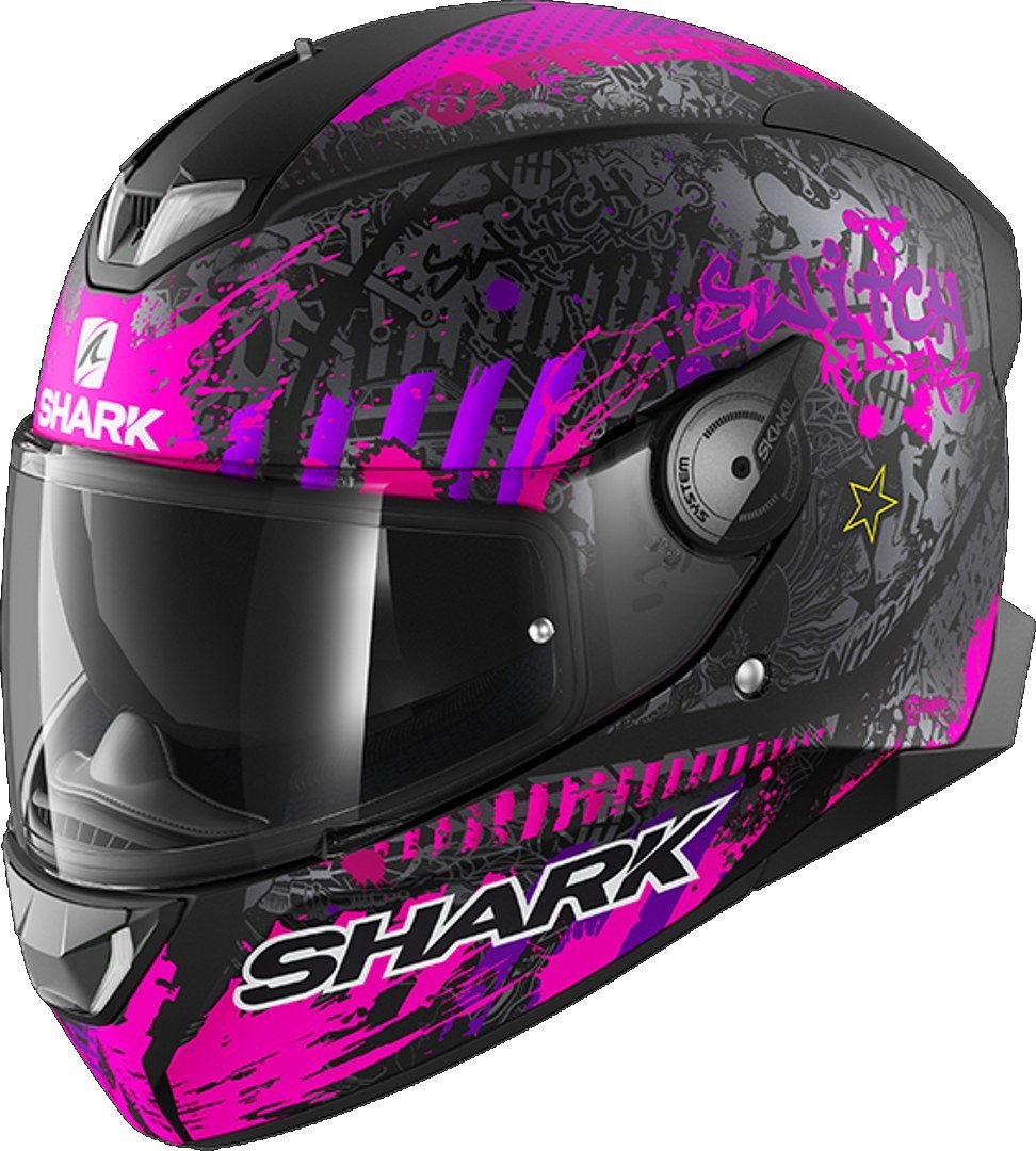 Shark Skwal 2.2 Replica Switch Riders 2 Helmet Casque Noir Rose XS