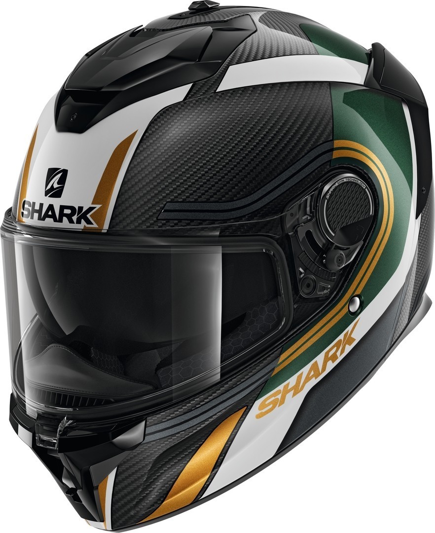 Shark Spartan GT Carbon Tracker Helmet Casque Noir Blanc Jaune XS