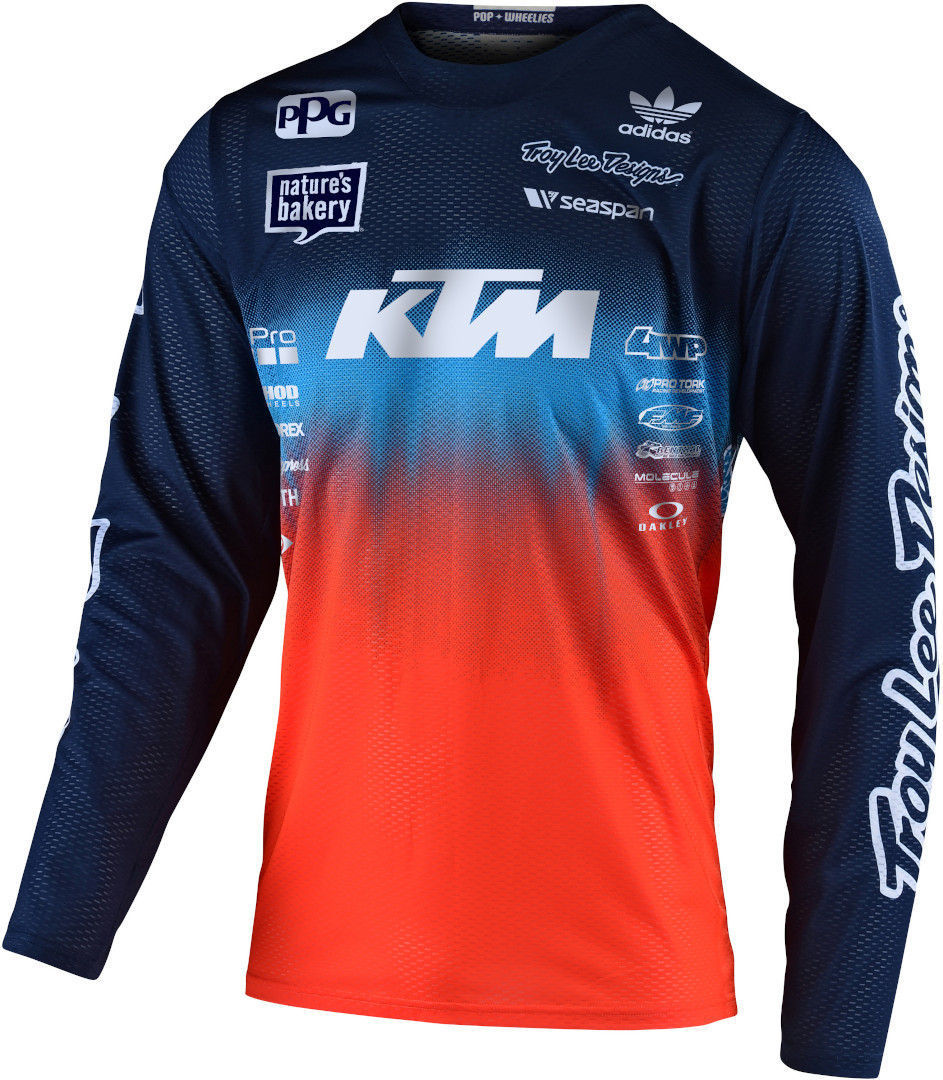 Troy Lee Designs GP Stain'd Team Maillot de Motocross de jeunesse Bleu Orange M