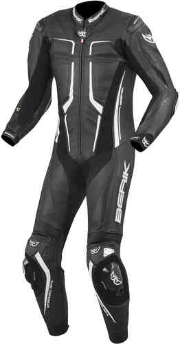 Berik Flumatic Race Traje de cuero de una pieza de la motocicleta Negro Blanco 52
