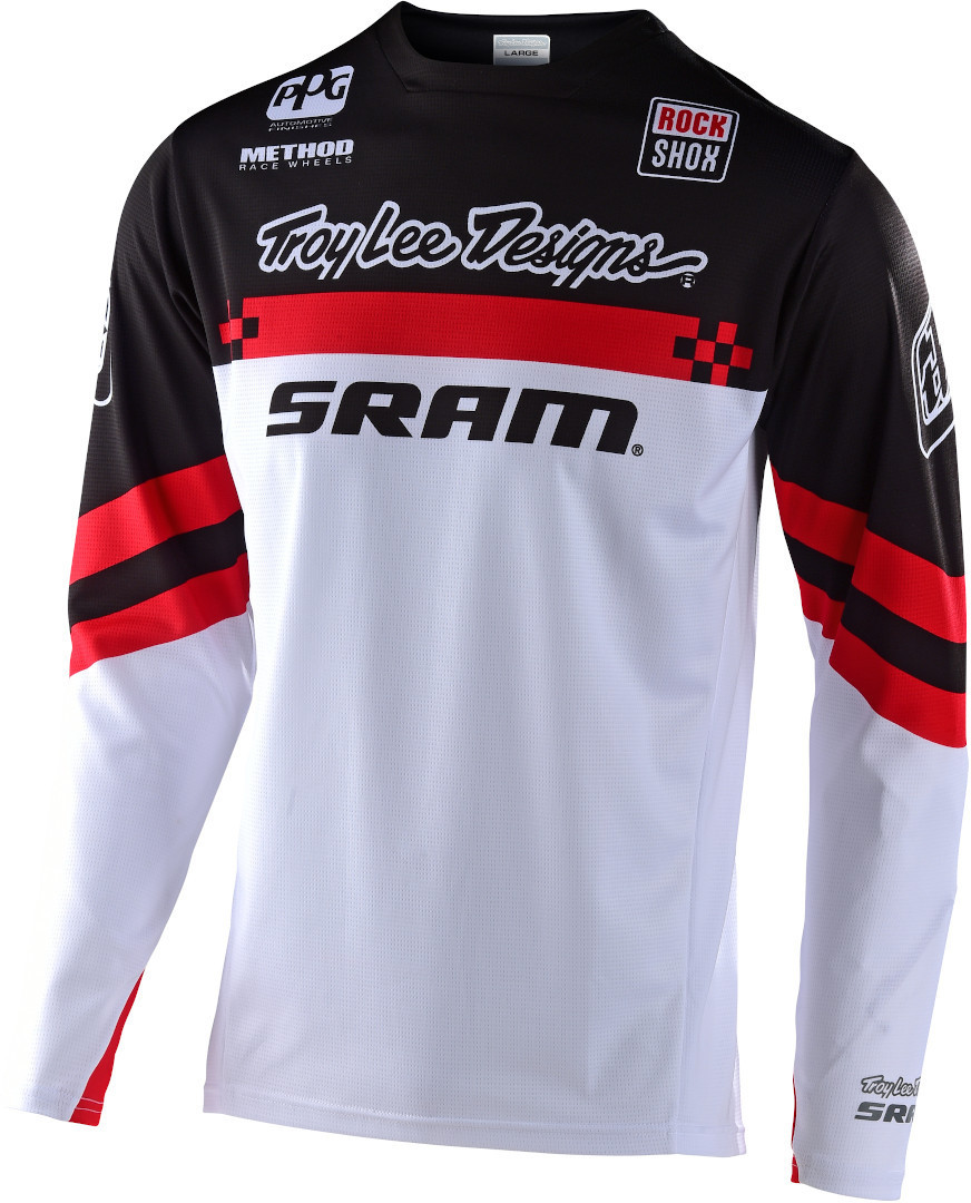 Troy Lee Designs Sprint Factory SRAM Maillot de jeunesse Noir Blanc Rouge M