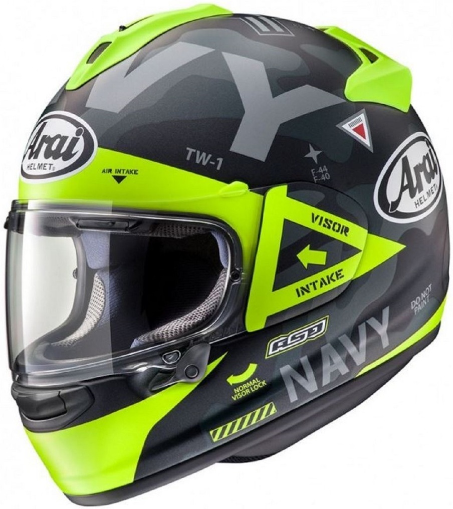 Image of Arai Chaser-X Navy Casque Noir Jaune L