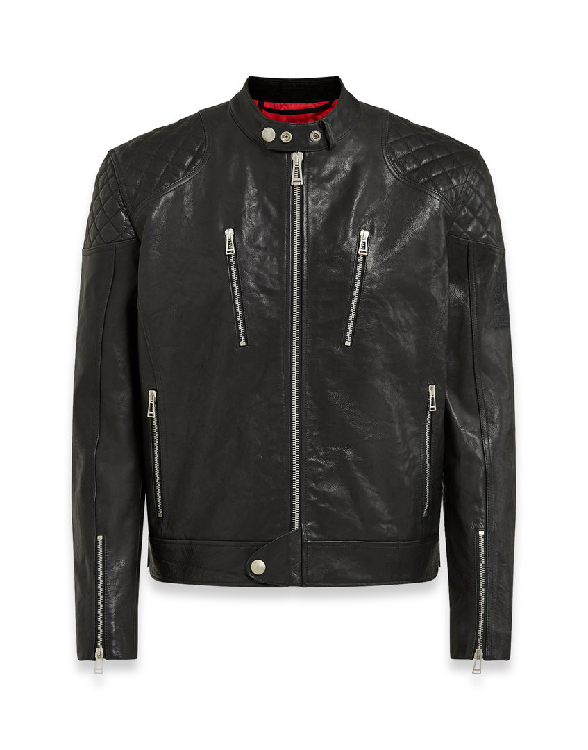 Image of Belstaff Cheetham Veste en cuir de moto Noir 2XL