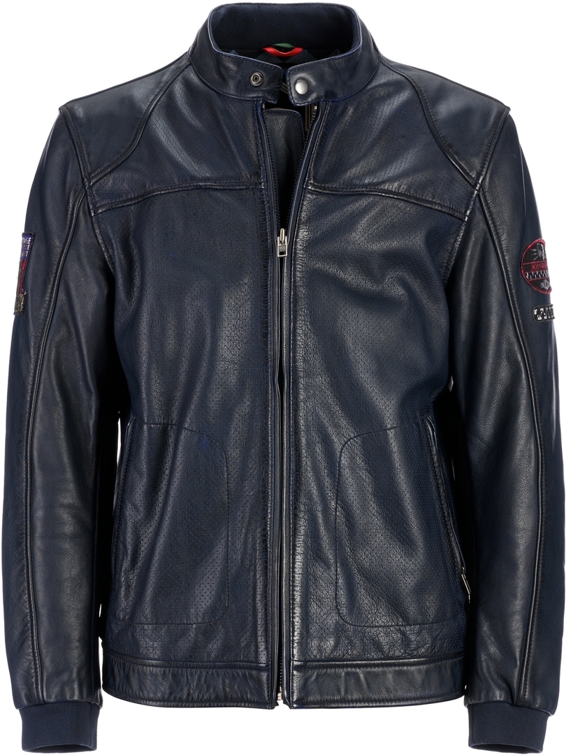 Image of HolyFreedom Due Veste en cuir de moto Bleu 2XL