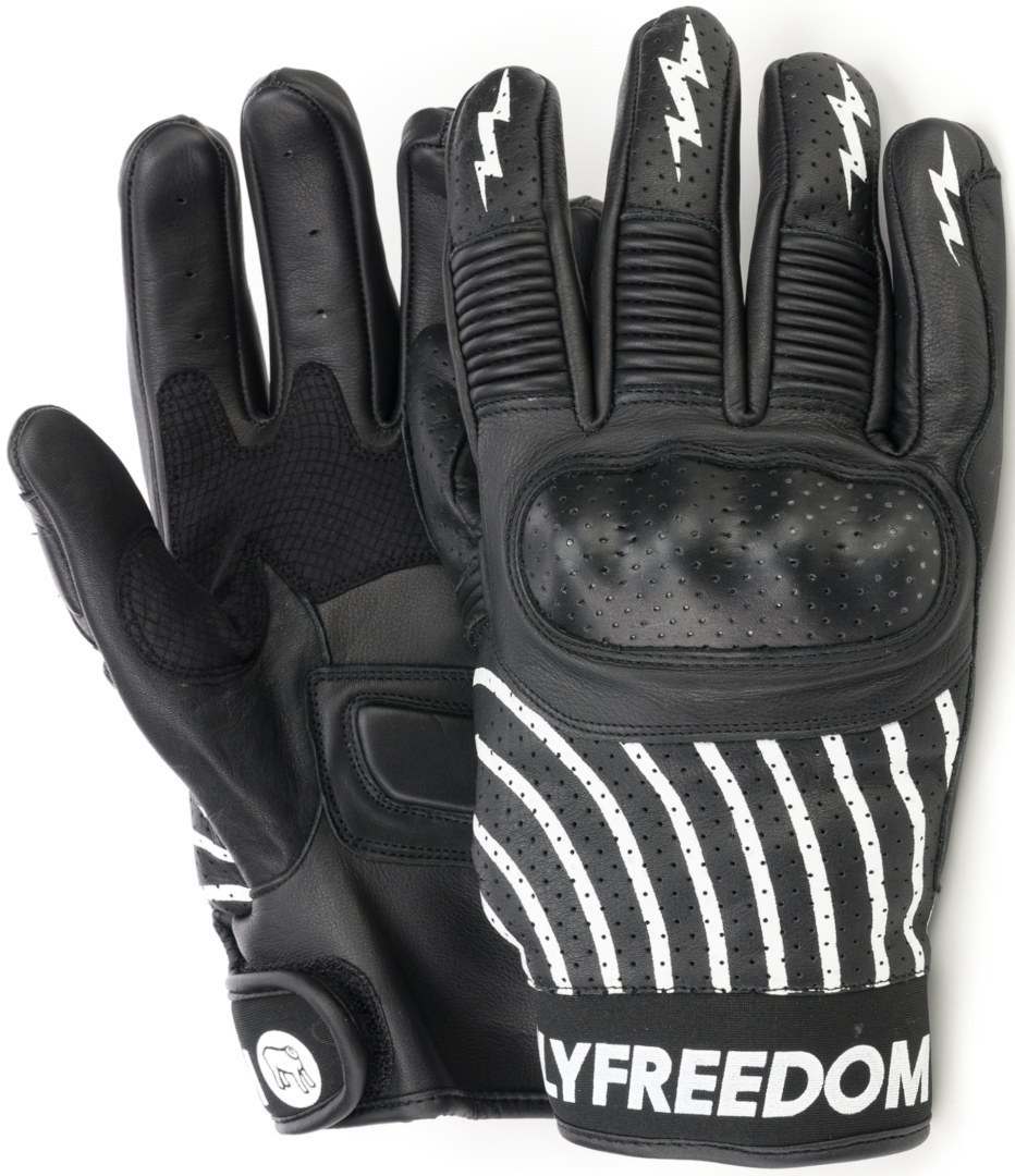 Image of HolyFreedom Ipnotico gants de moto perforés Noir Blanc 2XL