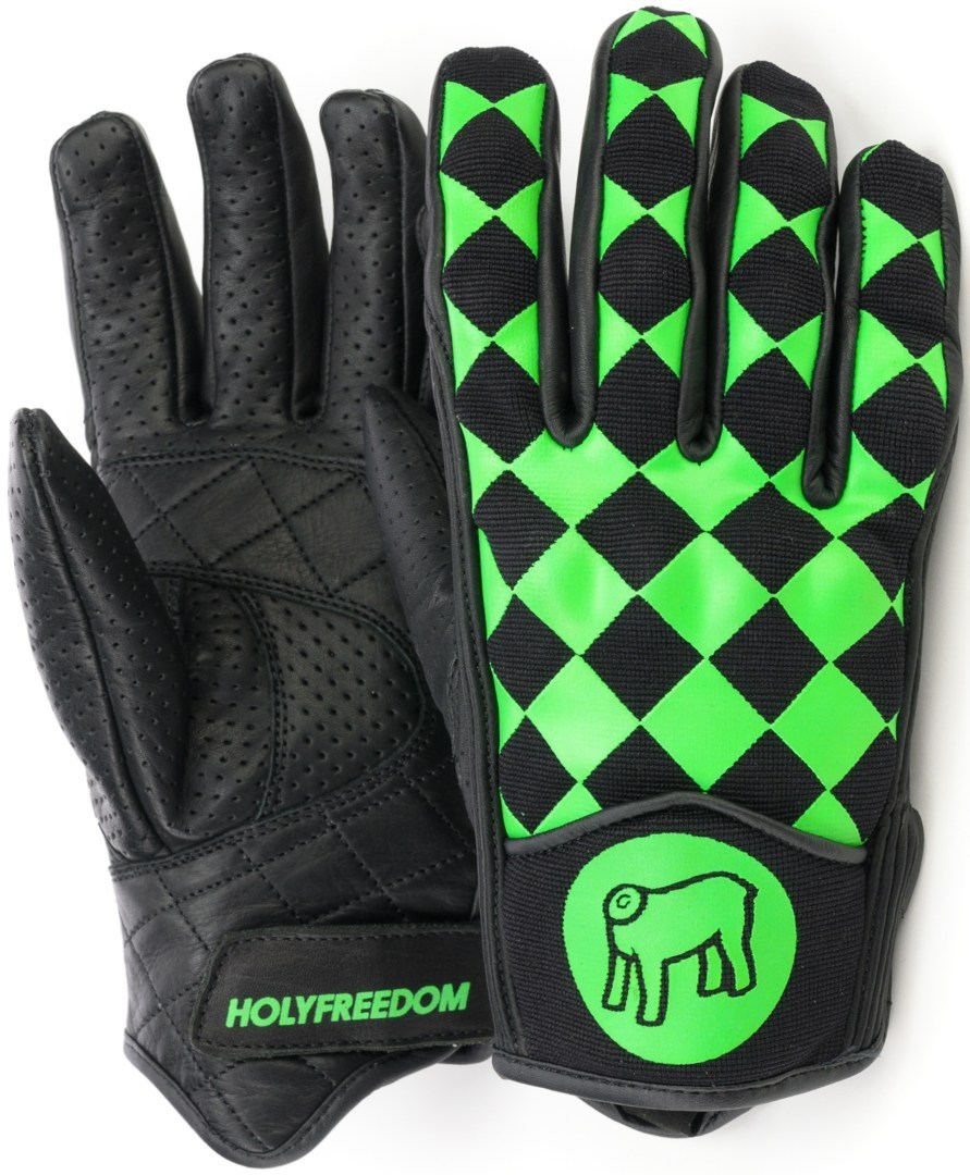 HolyFreedom Tartaruga gants de moto perforés Vert Bleu S