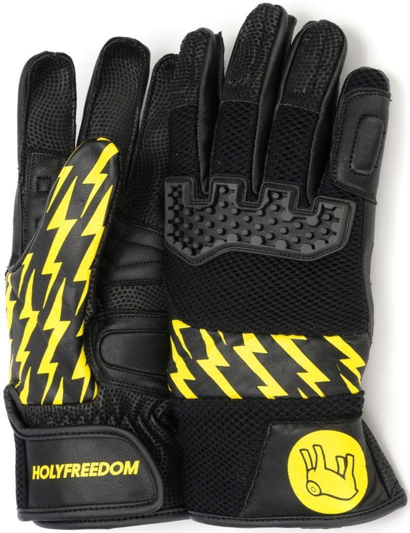 HolyFreedom Saetta gants de moto perforés Noir Jaune S