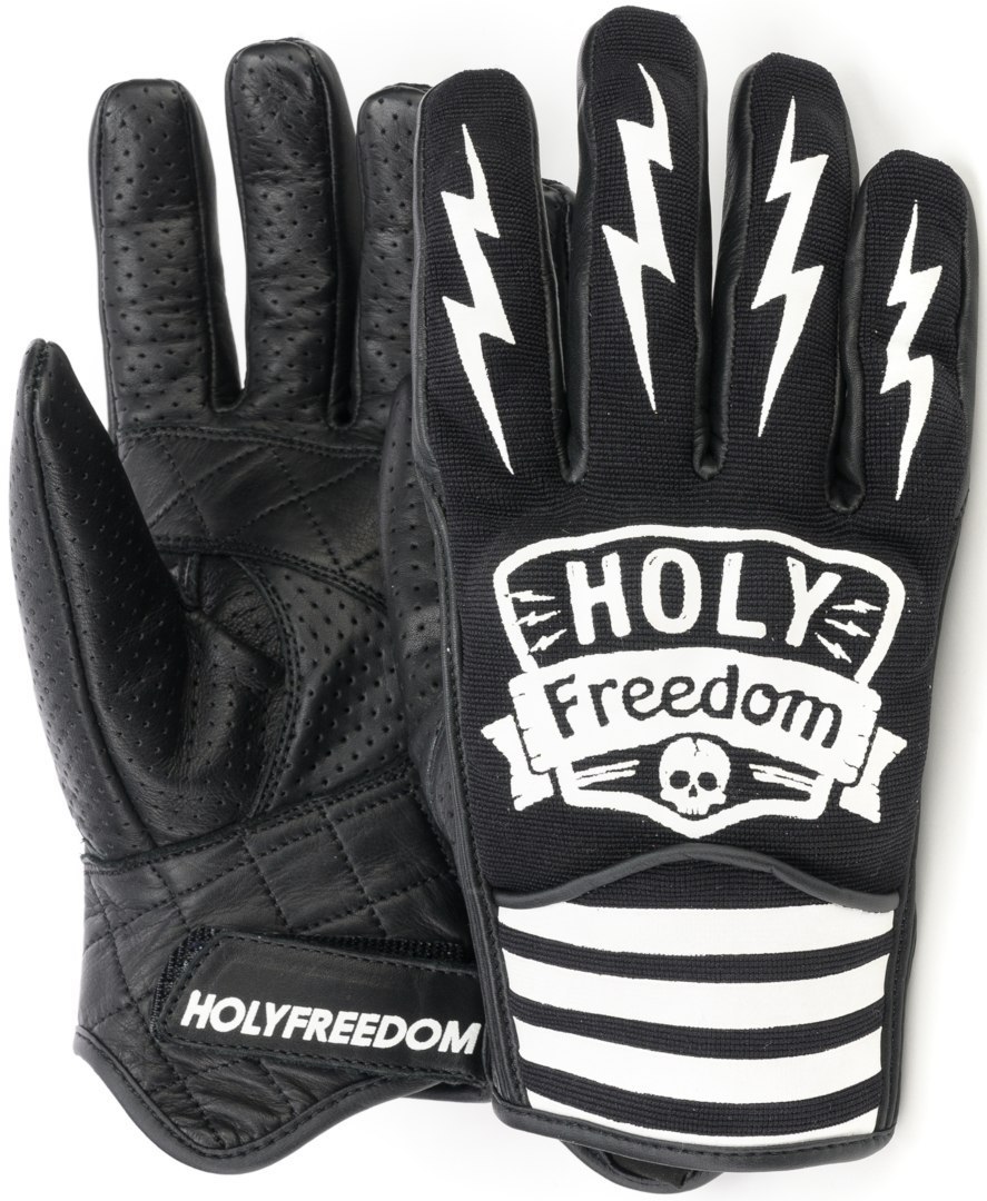 HolyFreedom Sami gants de moto perforés Noir Blanc S
