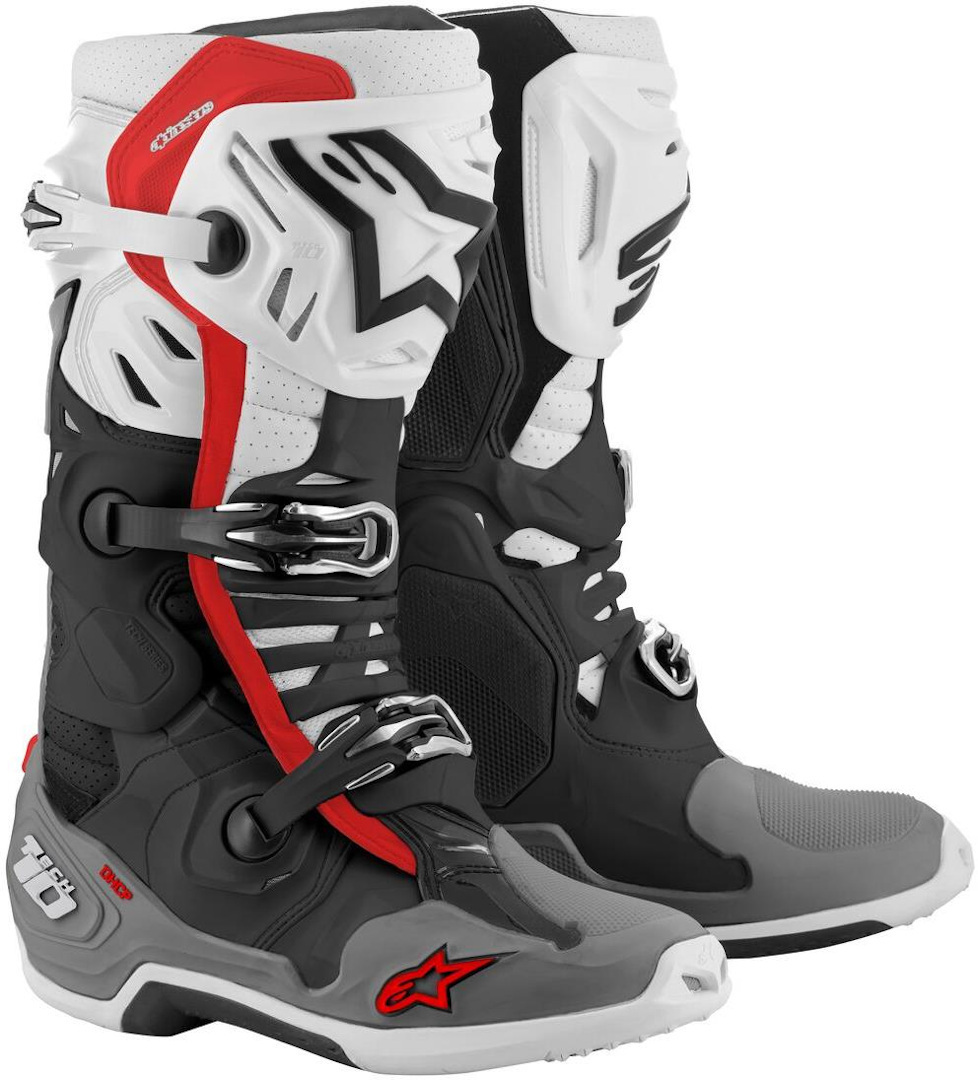 Alpinestars Tech 10 Supervented Bottes Motocross Noir Blanc Rouge 40 41