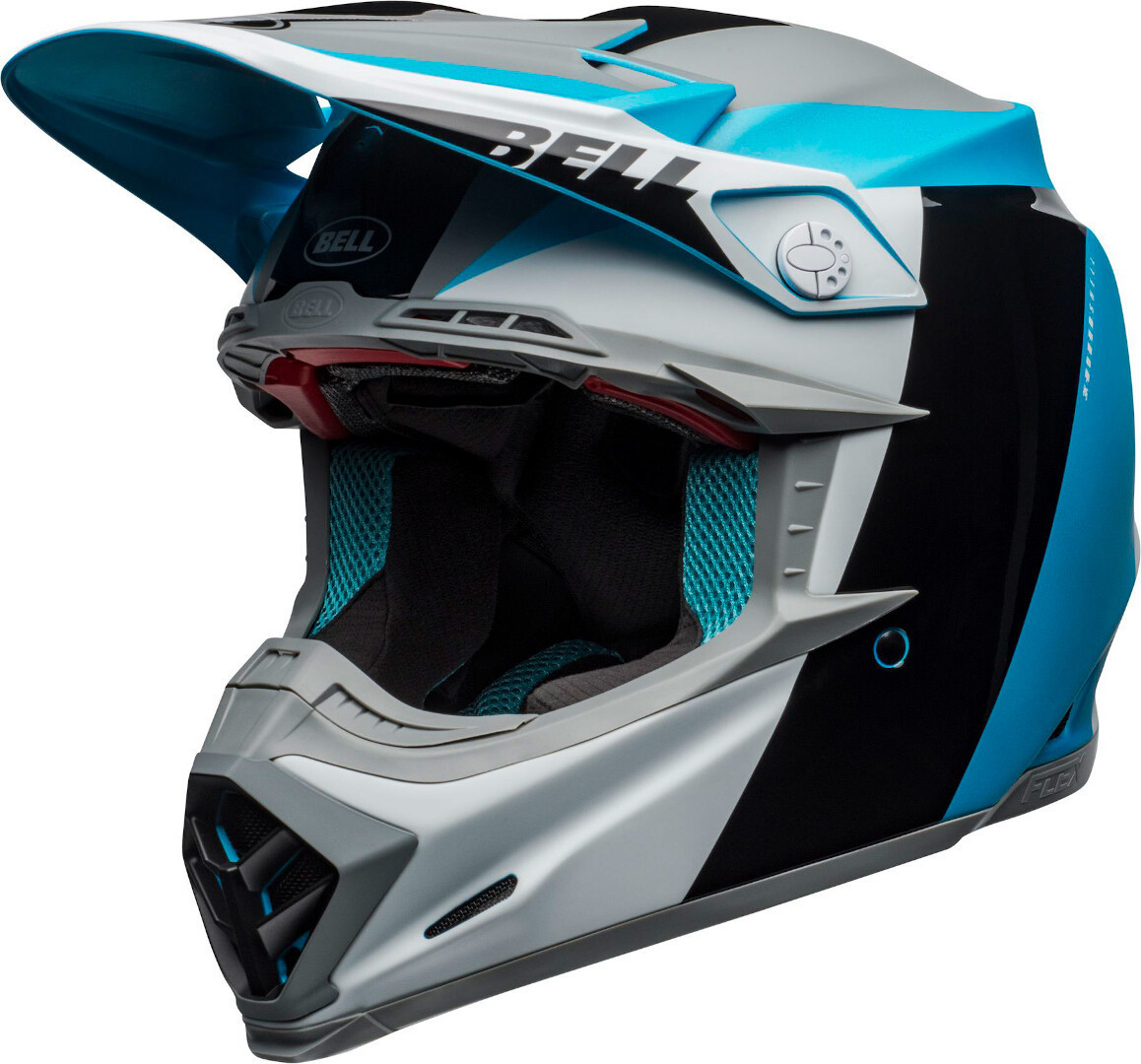 Bell Moto-9 Flex Division Casque Motocross Bleu Argent XS 54 55