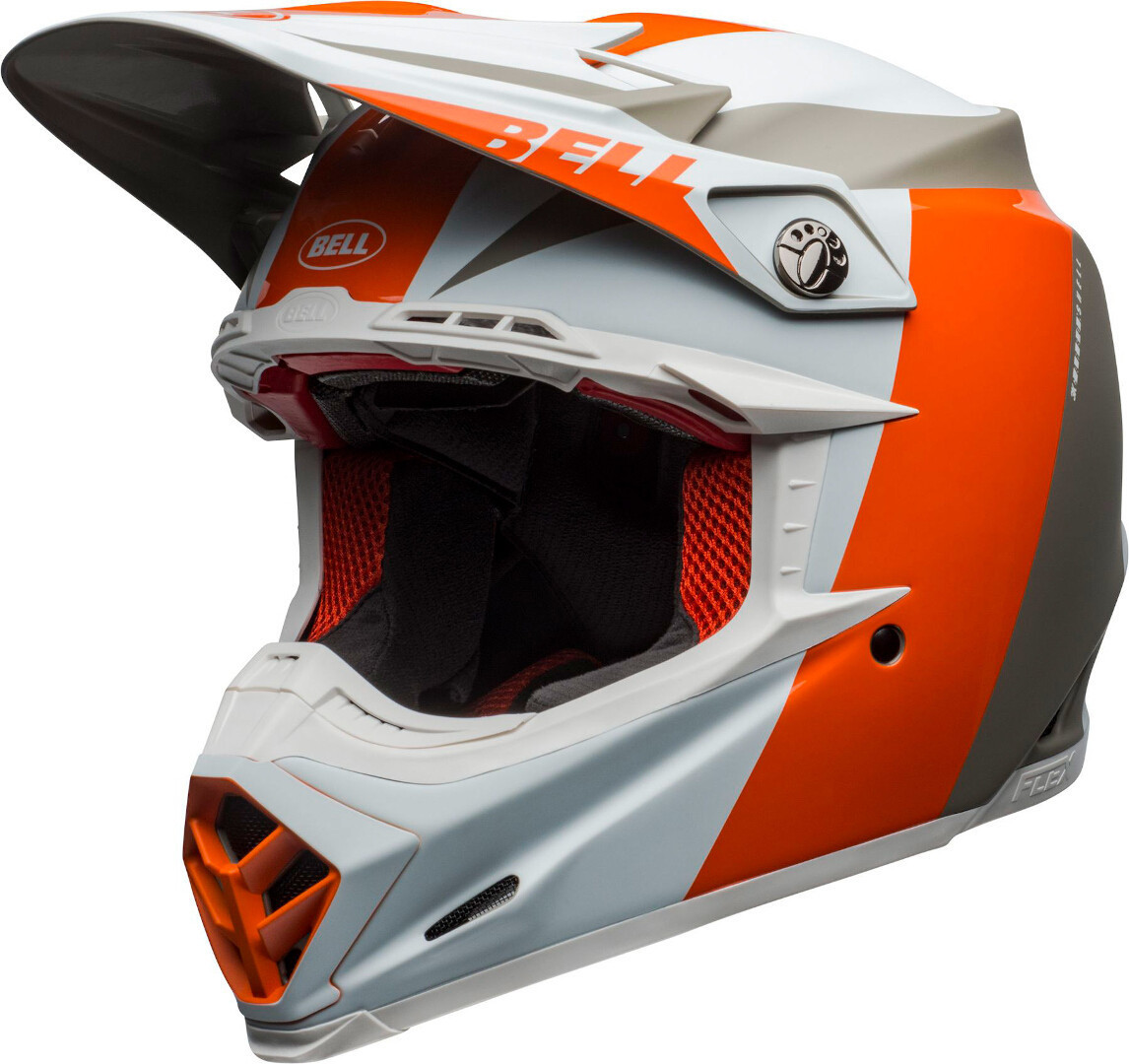 Bell Moto-9 Flex Division Casque Motocross Blanc Orange XS 54 55