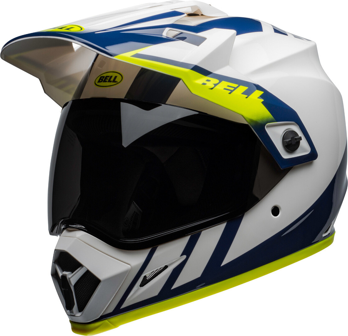 Bell MX-9 Adventure Dash MIPS Casque Blanc Bleu Jaune S