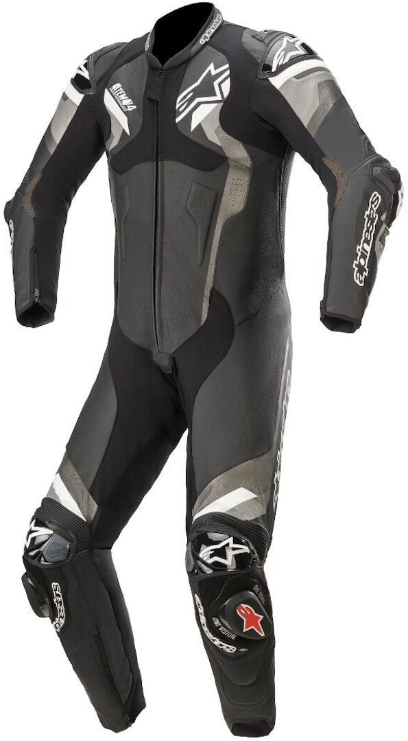 Alpinestars Atem V4 Costume en cuir de moto d’une pièce Noir Gris Blanc 48