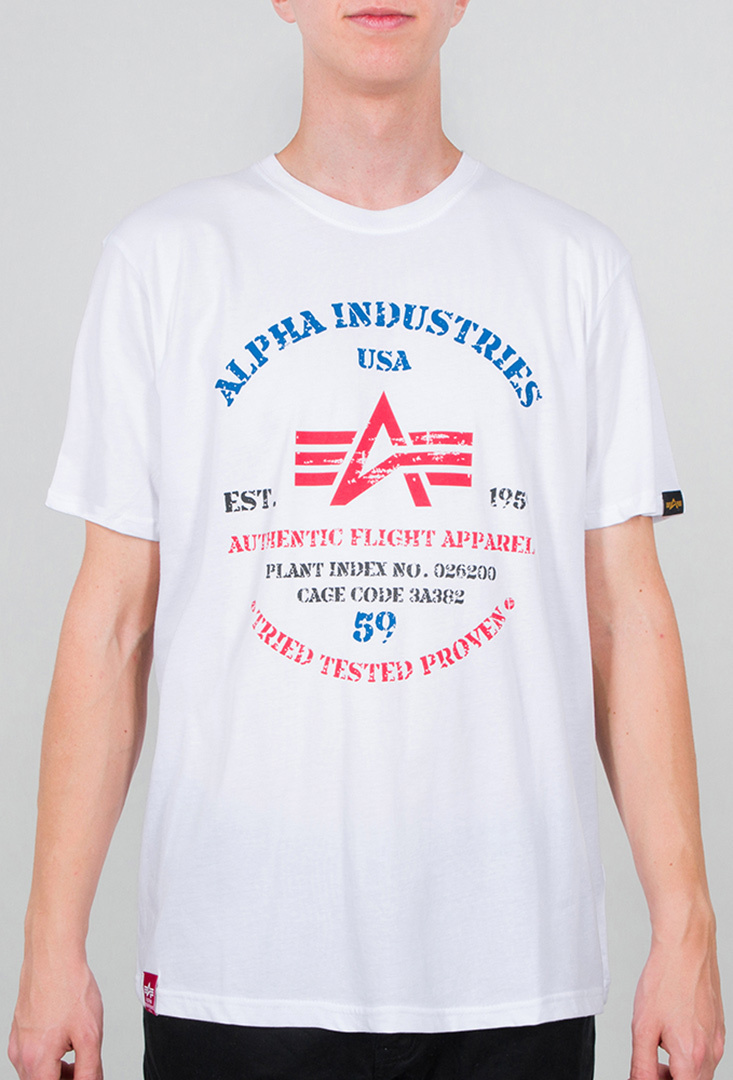 Alpha Industries Authentic Print T-Shirt Blanc S