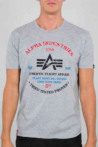 Alpha Industries Authentic Print Camiseta Gris L