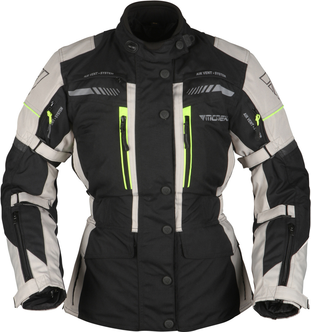 Modeka Winslow Veste textile de moto dames Noir Gris 34