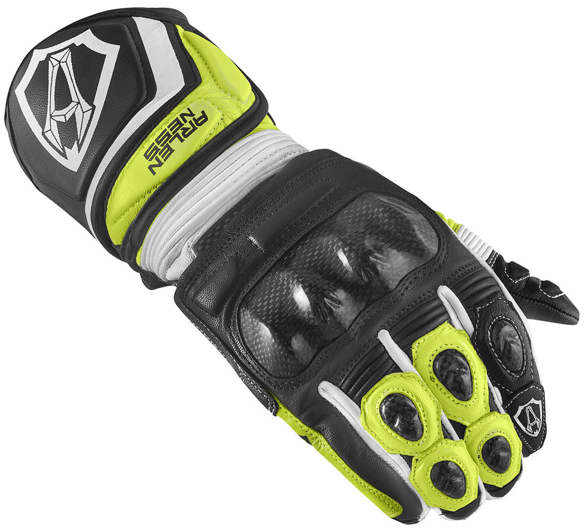 Image of Arlen Ness Monza 2.0 Gants de moto Noir Blanc Jaune 2XL