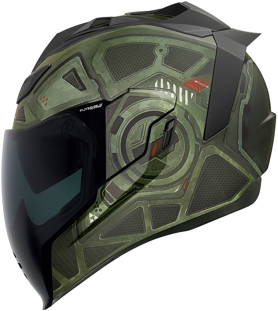 Image of Icon Airflite Blockchain Casque Vert S