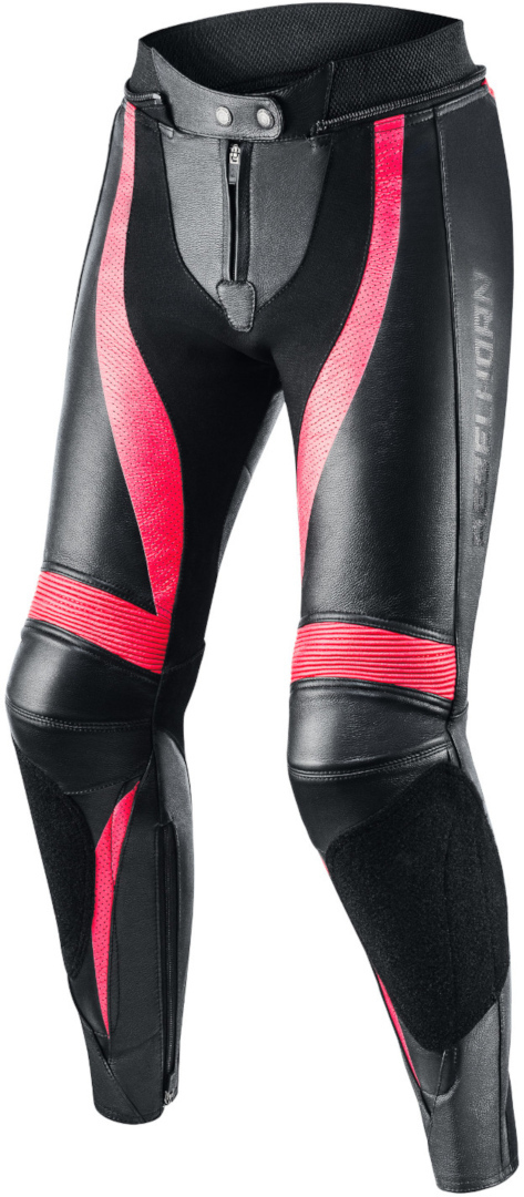 Rebelhorn Rebel Pantalon en cuir de moto dames Noir Rose 32