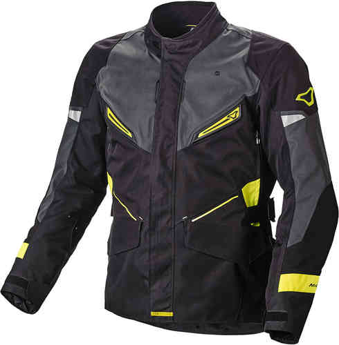 Macna Sonar NightEye Chaqueta textil para motocicletas Negro Gris 2XL