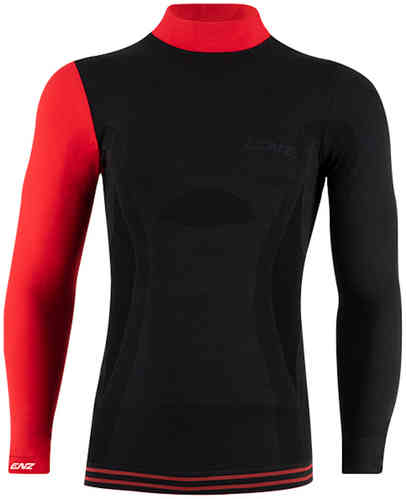 Lenz 6.0 Merino Turtle Neck Camisa Longsleeve Negro Rojo XL
