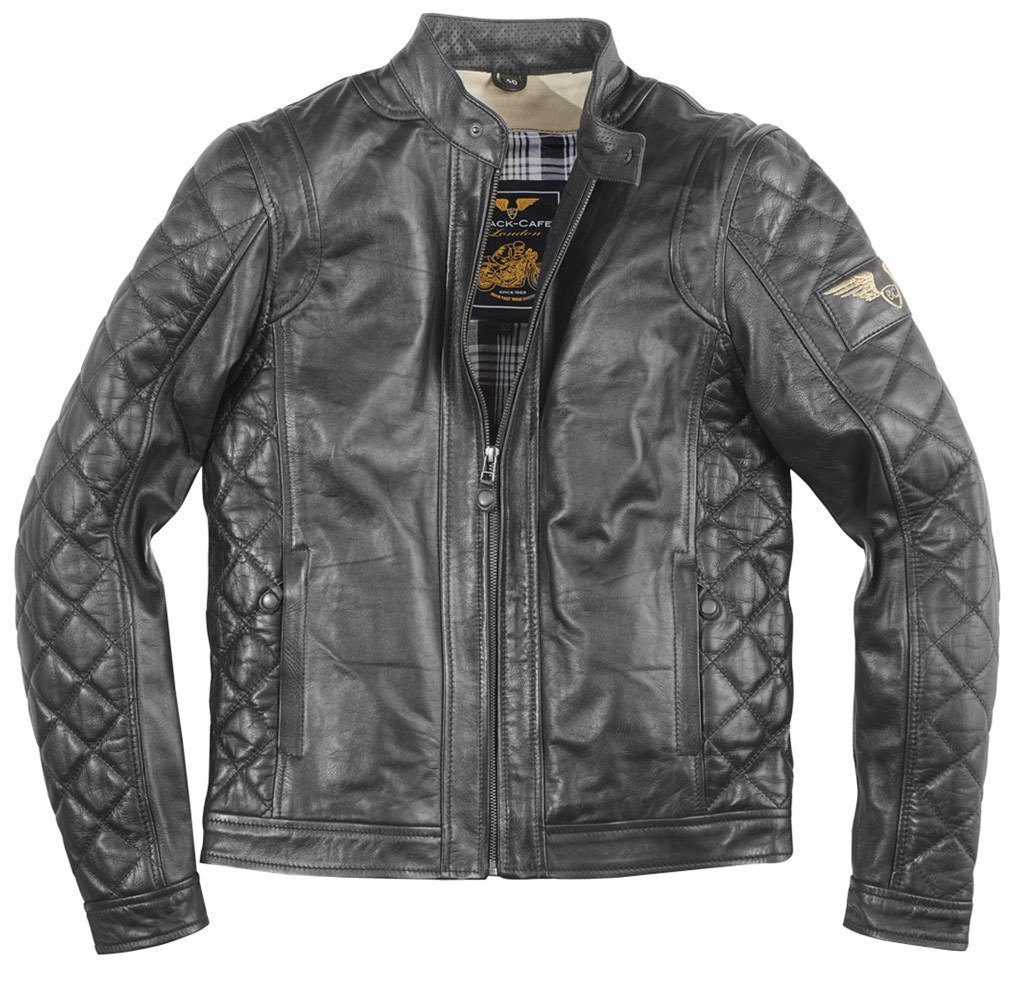 Black-Cafe London Gorgan II Veste en cuir de moto Noir 48