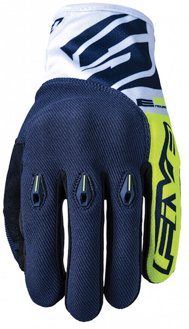 Image of Five E3 Evo Gants de moto Bleu Jaune 2XL